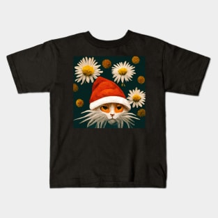 Santa Claus, cat, xmas, xmas vibe, funny, christmas, cat lover, kitty, christmas kitty, koto design Kids T-Shirt